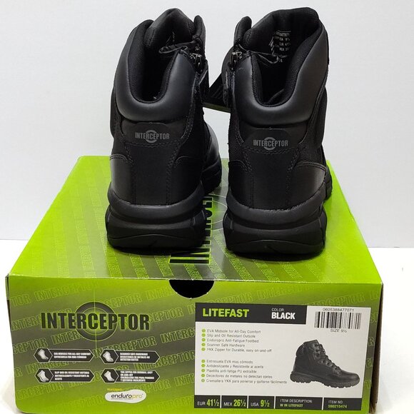Interceptor Litefast Tactical Combat Boots Women's 9.5 Zippered 6" Shaft NIB NWT - Picture 6 of 10